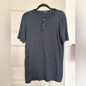 Theory Men's Dark Gray Short Sleeve Henley